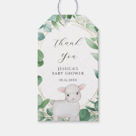 Eucalyptus groen lam Baby shower dank u Cadeaulabel