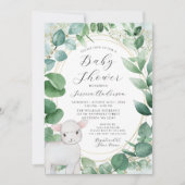 Eucalyptus groen lam Baby shower Kaart (Voorkant)