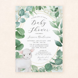 Eucalyptus groen Lammetje Baby Shower Kaart