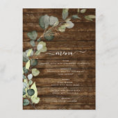 Eucalyptus groen land rustiek hout menu (Voorkant)