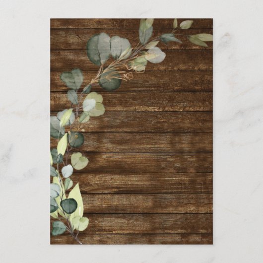 Eucalyptus groen land rustiek hout menu (Achterkant)