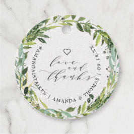 Eucalyptus groen liefde en Bedankt dank u Bedankjes Labels