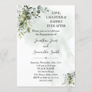 Eucalyptus groen liefde lachen gelukkig verloving kaart