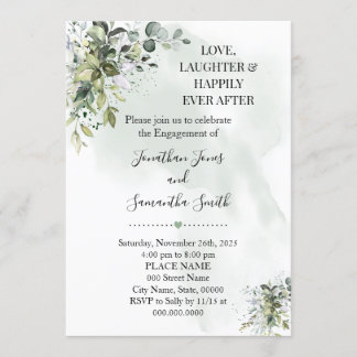 Eucalyptus groen liefde lachen gelukkig verloving kaart