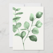 Eucalyptus groen Lijst minimalistische bruiloft Kaart (Achterkant)