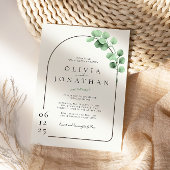 Eucalyptus groen Lijst minimalistische bruiloft Kaart