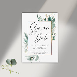 Eucalyptus groen Lijst moderne Romance bruiloft Save The Date
