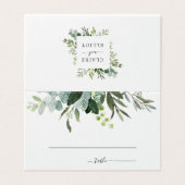 Eucalyptus groen loof bruiloft plaats kaart (Buitenkant ongevouwen)