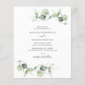Eucalyptus groen loof bruiloft uitnodiging (Voorkant)