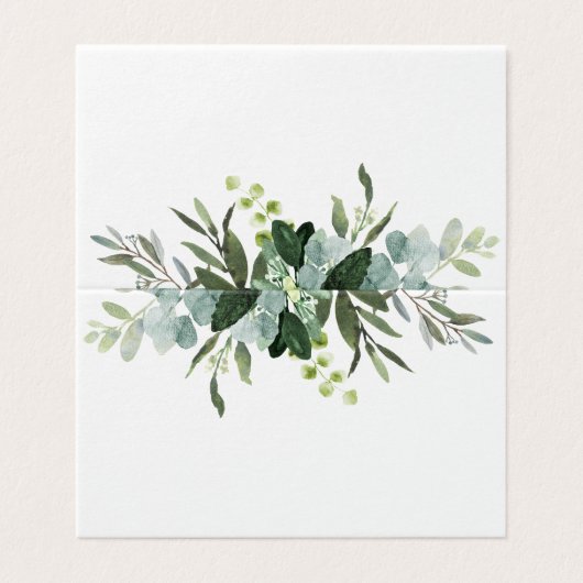 Eucalyptus groen loof plaats kaart (Buitenkant ongevouwen)