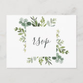 Eucalyptus Groen Loof RSVP Uitnodiging Briefkaart (Voorkant)