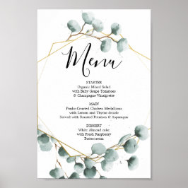 Eucalyptus groen menu of bar menu bord poster