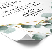 Eucalyptus groen menu of barmenu bord poster (Hoek)