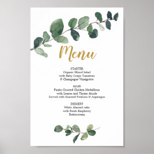 Eucalyptus groen menu of barmenu bord poster