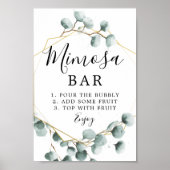 Eucalyptus groen Mimosa Bar bord Poster (Voorkant)