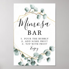 Eucalyptus groen Mimosa Bar bord Poster