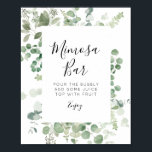 eucalyptus groen mimosa bar bord poster<br><div class="desc">eenvoudige letter script en eucalyptus groen mimosa bar. De tekst en kleuren op deze poster kunnen worden bewerkt.</div>