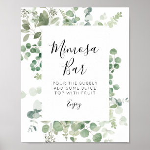eucalyptus groen mimosa bar bord poster