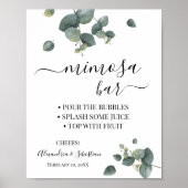 Eucalyptus groen Mimosa Bar Bruiloftssalon bord Poster (Voorkant)