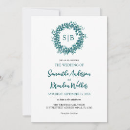 Eucalyptus groen minimalistische bruiloft kaart