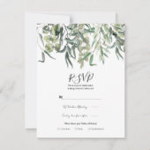 Eucalyptus groen minimalistische bruiloft RSVP  Kaart (Voorkant)