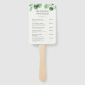 Eucalyptus groen minimalistische trouwprogramma's handwaaier (Achterkant)