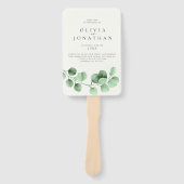 Eucalyptus groen minimalistische trouwprogramma's handwaaier (Voorkant)