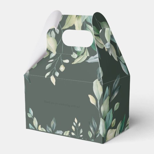 Eucalyptus groen modern Baby shower Bedankdoosjes (Achterkant)