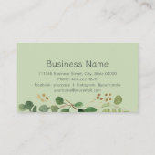 Eucalyptus groen modern geometrisch Lijst Visitekaartje (Achterkant)