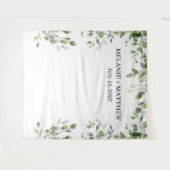 Eucalyptus groen moderne bruiloft achtergrond wandkleed (Voorkant (horizontaal))