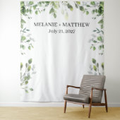 Eucalyptus groen moderne bruiloft achtergrond wandkleed (In situ)