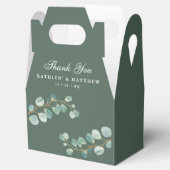 Eucalyptus groen moderne elegante zomer bruiloft bedankdoosjes (Geopend)