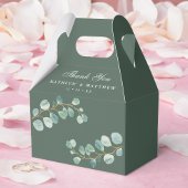 Eucalyptus groen moderne elegante zomer bruiloft bedankdoosjes