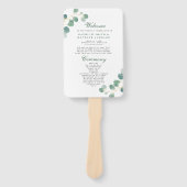 Eucalyptus groen moderne elegante zomer bruiloft handwaaier (Voorkant)