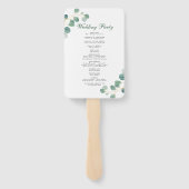 Eucalyptus groen moderne elegante zomer bruiloft handwaaier (Achterkant)