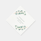 Eucalyptus groen moderne elegante zomer bruiloft servet (Hoek)