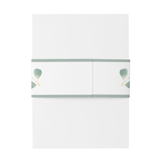 Eucalyptus groen moderne elegante zomer bruiloft uitnodigingen wikkel (Achterkant Voorbeeld)