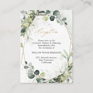 Eucalyptus groen Moderne geometrische ontvangst Informatiekaartje