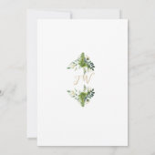 Eucalyptus groen monogram eerste heilige communie kaart (Achterkant)