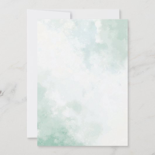 Eucalyptus groen olifant blauw baby jongen douche kaart (Achterkant)