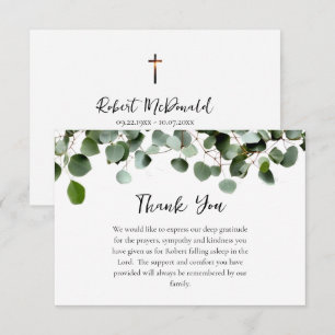 Eucalyptus groen orthodox christelijke begrafenis bedankkaart