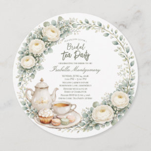 Eucalyptus Groen Palet Thee Party Bruidsfeest Kaart