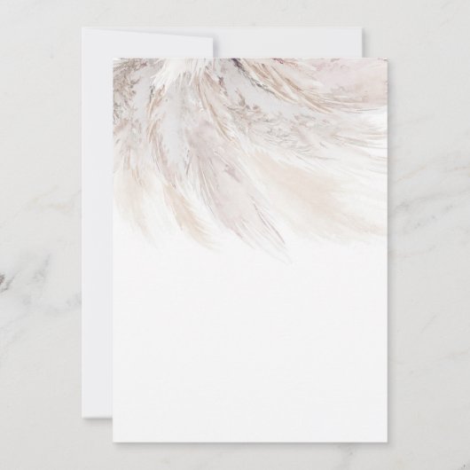 Eucalyptus groen pampas gras exotische bruiloft kaart (Achterkant)