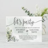 Eucalyptus groen partij laat partij verloving kaart (Staand voorkant)