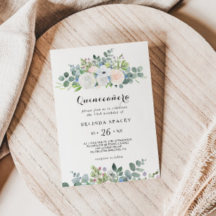 Eucalyptus groen quinceañera verjaardagsfeestje kaart