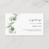 Eucalyptus groen recept script Vrijgezellenfeest Informatiekaartje (Voorkant)