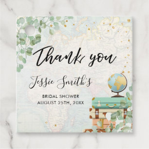 Eucalyptus groen reizen Vrijgezellenfeest Bedankjes Labels