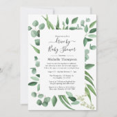 Eucalyptus groen rijden langs bruids- of babyshowe kaart (Voorkant)