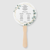 Eucalyptus groen rond bruiloft programma fan handwaaier (Achterkant)