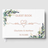 Eucalyptus groen roos goud meneer mevrouw bruiloft gastenboek (Voorkant)